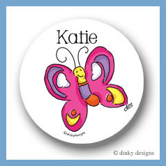 Discounted Dinky Designs Pansy the flutterby round stickers 2.5