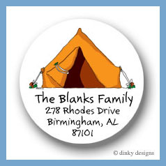 Discounted Dinky Designs Pitch a tent round stickers 2.5