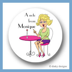 Discounted Dinky Designs pick your hair color  blonde round stickers 2.5