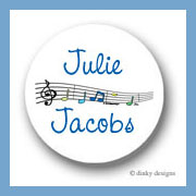 Discounted Dinky Designs Party tunes round stickers 1.67