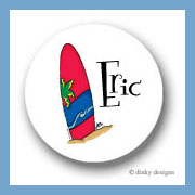 Discounted Dinky Designs Woody surf round stickers 1.67