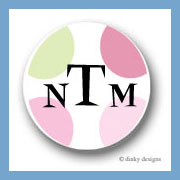 Discounted Dinky Designs Pink-a-boo dots round stickers 1.67