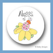 Discounted Dinky Designs Suzie the ladybug round stickers 1.67