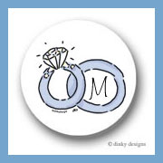 Discounted Dinky Designs Wedding rings round stickers 1.67