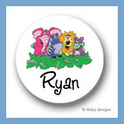 Discounted Dinky Designs Zebra & pals round stickers 1.67
