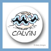 Discounted Dinky Designs Curtis the clam round stickers 1.67
