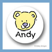 Discounted Dinky Designs Bear round stickers 1.67