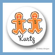 Discounted Dinky Designs Gingerbread round stickers 1.67