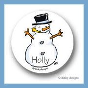 Discounted Dinky Designs Snowman round stickers 1.67
