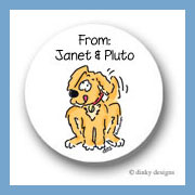 Discounted Dinky Designs Pluto the puppy round stickers 1.67