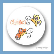 Discounted Dinky Designs Teenie butterflies round stickers 1.67