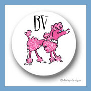 Discounted Dinky Designs Fifi poodle round stickers 1.67