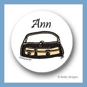 Discounted Dinky Designs Black & tan pocketbook round stickers 1.67