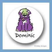 Discounted Dinky Designs Fletch who refuses to fetch round stickers 1.67