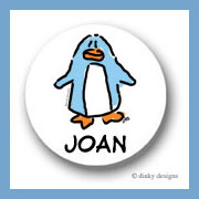 Discounted Dinky Designs Dotter the penguin round stickers 1.67