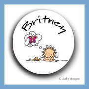 Discounted Dinky Designs Dreamer Jane round stickers 1.67'' personalized