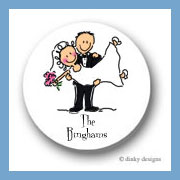 Discounted Dinky Designs Bridal dick and jane round stickers 1.67