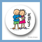 Discounted Dinky Designs Baby, dick and jane round stickers 1.67