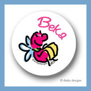 Discounted Dinky Designs Lucy the lightning bug round stickers 1.67