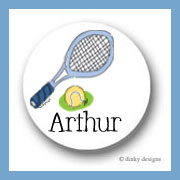 Discounted Dinky Designs Tennis, anyone? round stickers 1.67
