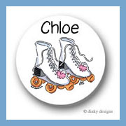 Discounted Dinky Designs Roller girl round stickers 1.67