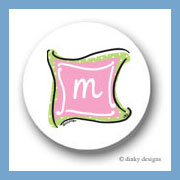 Discounted Dinky Designs Preppy monogram round stickers 1.67