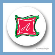 Discounted Dinky Designs Holiday monogram round stickers 1.67