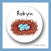 Discounted Dinky Designs Robin's nest round stickers 1.67