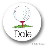 Discounted Dinky Designs Tee'd off round stickers 1.67