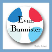 Discounted Dinky Designs Tommy dots round stickers 1.67