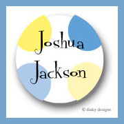 Discounted Dinky Designs Nautical dots round stickers 1.67