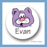Discounted Dinky Designs Barney bear round stickers 1.67