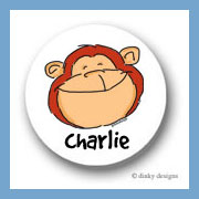 Discounted Dinky Designs Monkey business round stickers 1.67