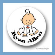 Discounted Dinky Designs Baby steps - boy round stickers 1.67