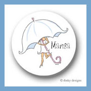 Discounted Dinky Designs Umbrella bride round stickers 1.67