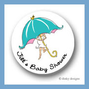 Discounted Dinky Designs Mommy shower round stickers 1.67