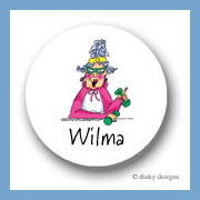 Discounted Dinky Designs Workout Wilma round stickers 1.67
