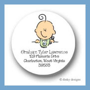 Discounted Dinky Designs Boy baby bib face round stickers 1.67