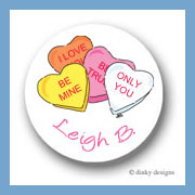 Discounted Dinky Designs Conversation hearts round stickers 1.67