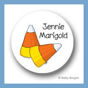 Discounted Dinky Designs Candy corns round stickers 1.67 personalized