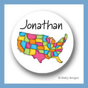 Discounted Dinky Designs USA round stickers 1.67