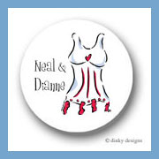 Discounted Dinky Designs Red line corset round stickers 1.67