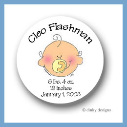Discounted Dinky Designs Lil' pacifier round stickers 2.5