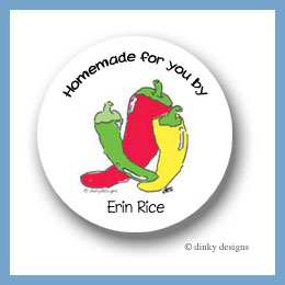 Discounted Dinky Designs Chili peppers round stickers 2.5