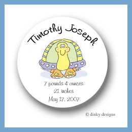 Discounted Dinky Designs Tommy the turtle round stickers 2.5