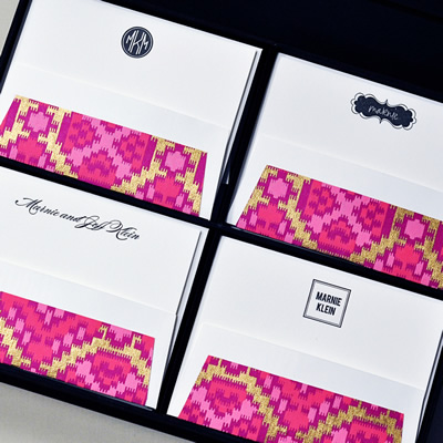 Personalized Stationery in Silk Box