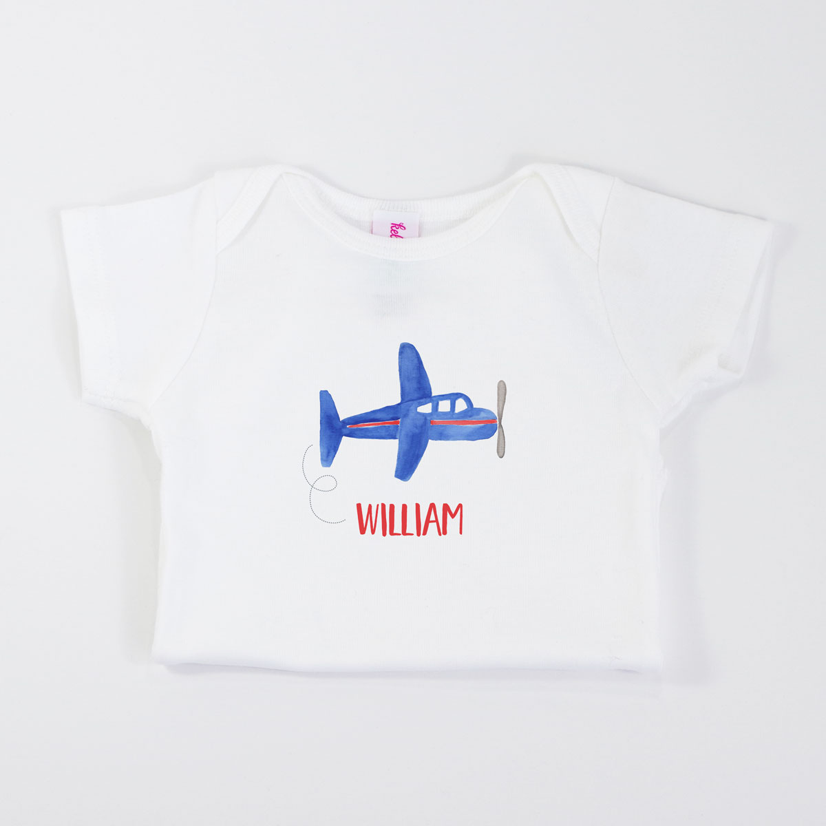 Baby Boy Airplane Onesie Personalized Closeup
