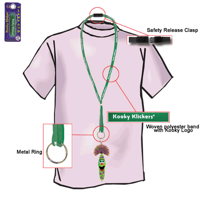 Kooky Lanyard Green with White