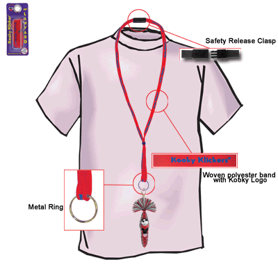 Kooky Lanyard Red with Navy blue