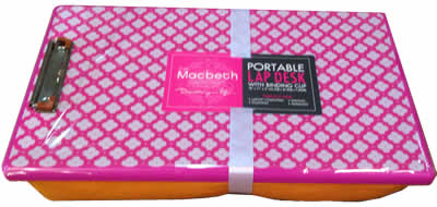 Pink floral lap desk